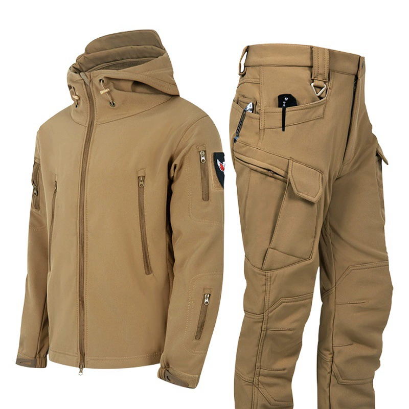 Трансграничные руины Русский Камуфляжный костюм из Акульей кожи, штурмовая одежда, водонепроницаемый тактический костюм на флисовой подкладке