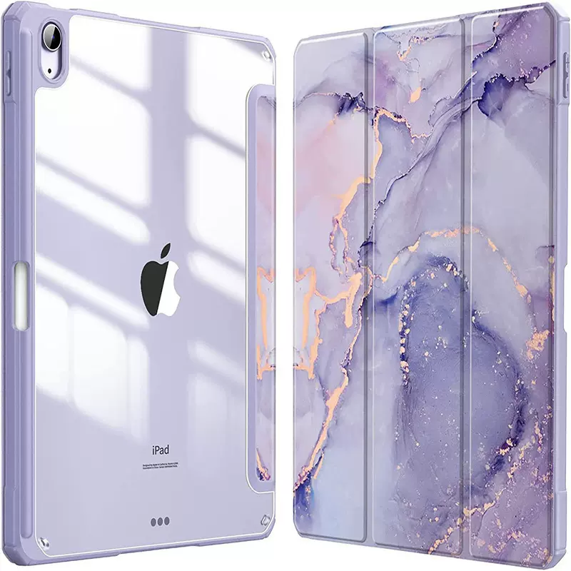 适用2022新款平板电脑保护套10.9亚克力透明笔槽iPad10彩绘大理石