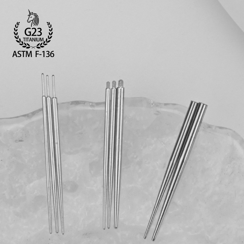 ステンレス誘導針内外ねじピン穿孔誘導棒耳釘唇釘舌釘牽引針補助工具