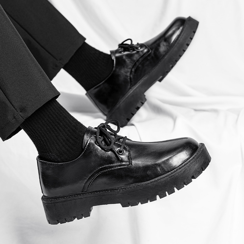 2024 otoño estilo británico plataforma zapatos casuales ropa formal zapatos derby boda de negocios traje bajo negro zapatos de hombre de moda