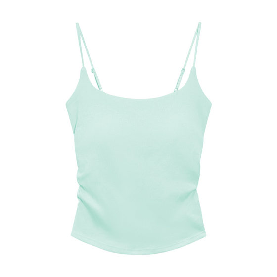 Dopamine Fresh Small Camisole Women's Top with Chest Pad Pleated Outer Wear Inner Slim-fit Base Pure Desire Girl Top