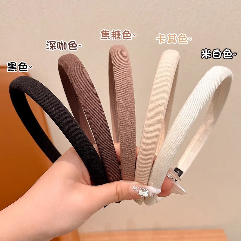 Niños de color café leche no estrangular esponja correa de cabello otoño y invierno nuevo tipo de niña correa de cabello de presión delgada correa de cabello cabeza alta