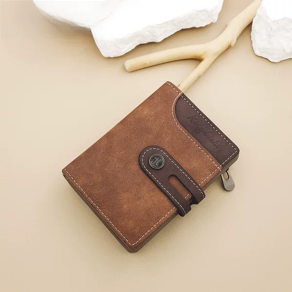 King Dushi Cross-Border New Korean Style Wallet Men's Short Vertical Side Zipper Versatile 80% off Buckle Wallet