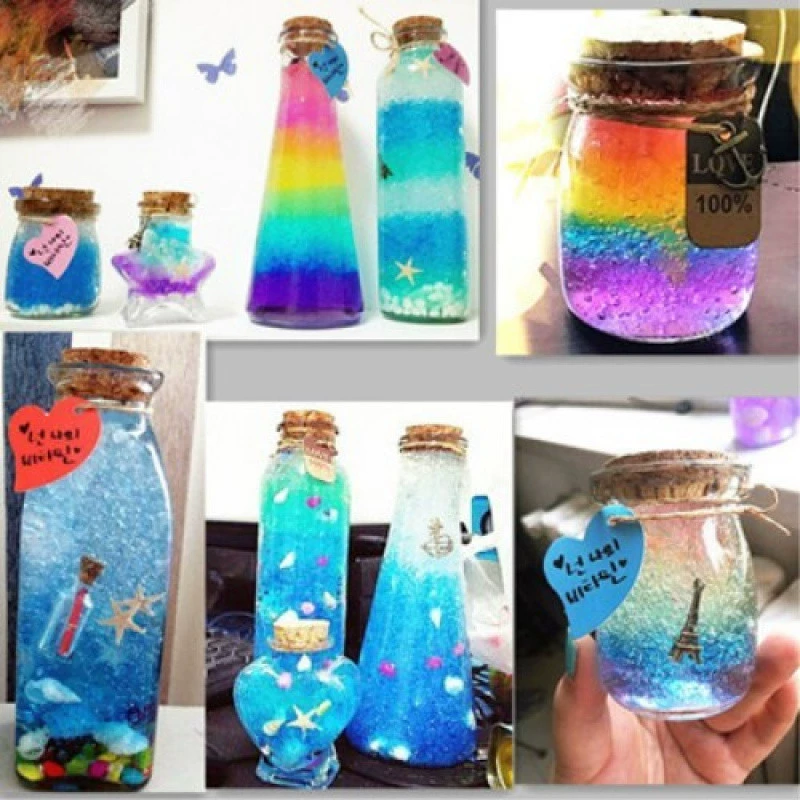 Starry sky, rainbow marine bottle, materials set, bag for swimming, DIY, full set, Birthday gift