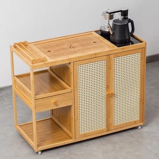 Mobile Tea Table for Home Use, Tea Table, Kung Fu Small Tea Cart, Kettle, Integrated Tea Cabinet, Office Side Cabinet, Bamboo