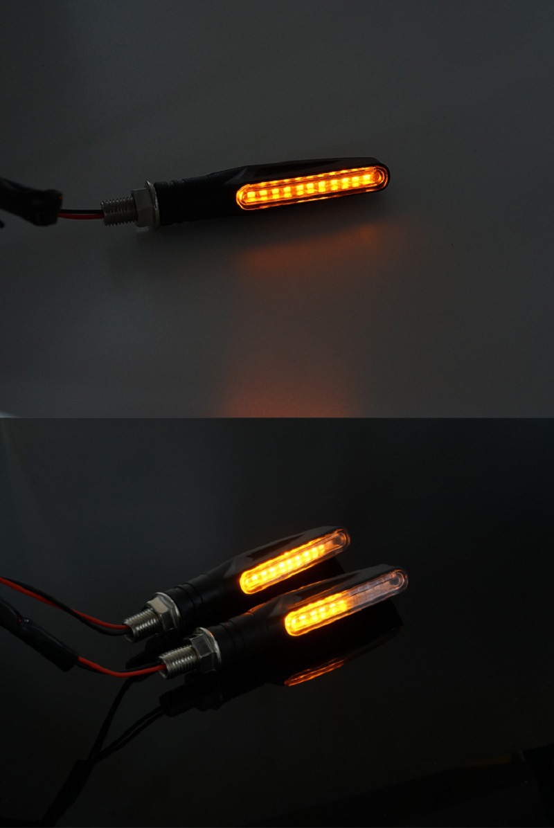 12LED一字条形摩托车流水转向灯