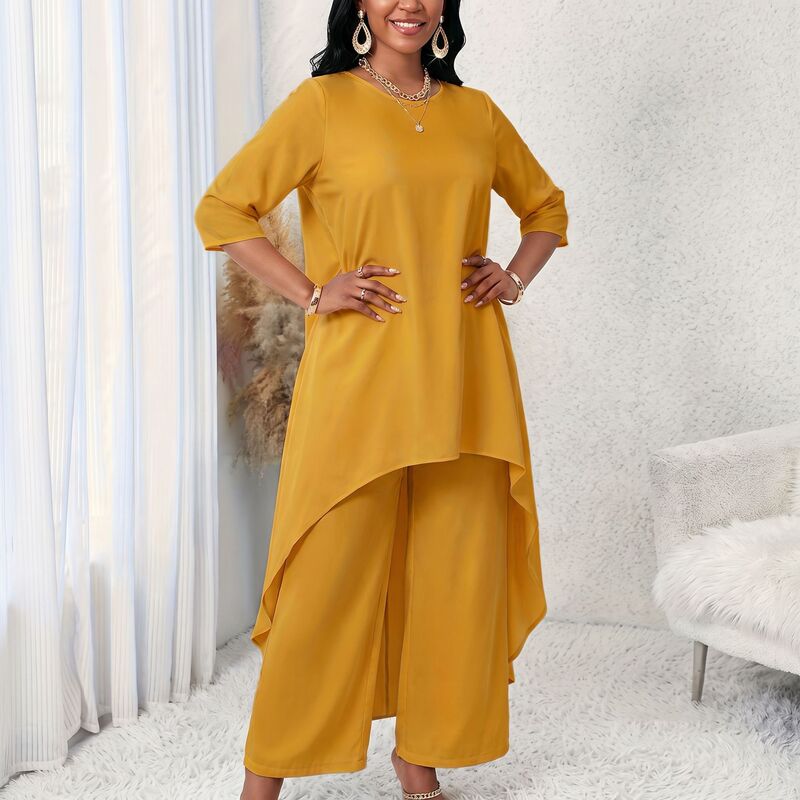 Women's Loose-Fitting Mid-Sleeve Two-Piece Set in Multiple Colors, Casual and Versatile Style, Simple and Slimming Design Women's Clothing Women's Loose-Fitting Mid-Sleeve Two-Piece Set in Multiple Colors, Casual and Versatile Style, Simple and Slimming Design Women's Clothing