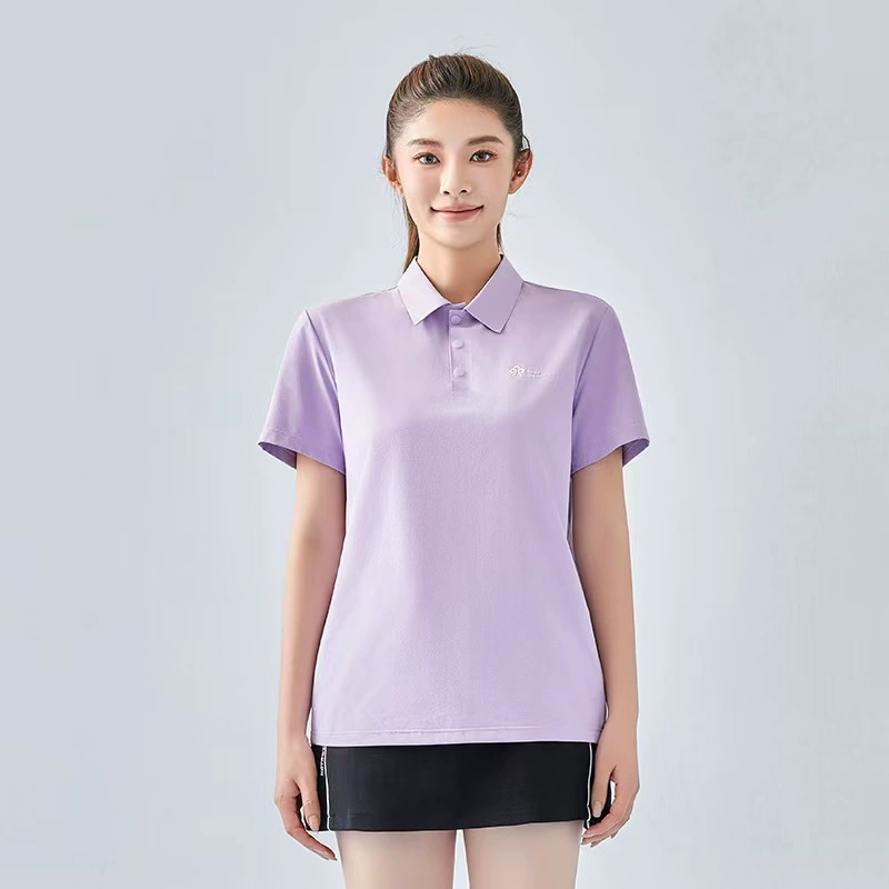 Быстрая сушка женская летняя 2025 новая рубашка с короткими рукавами ледяной шелк поло для бега спортивная рабочая одежда