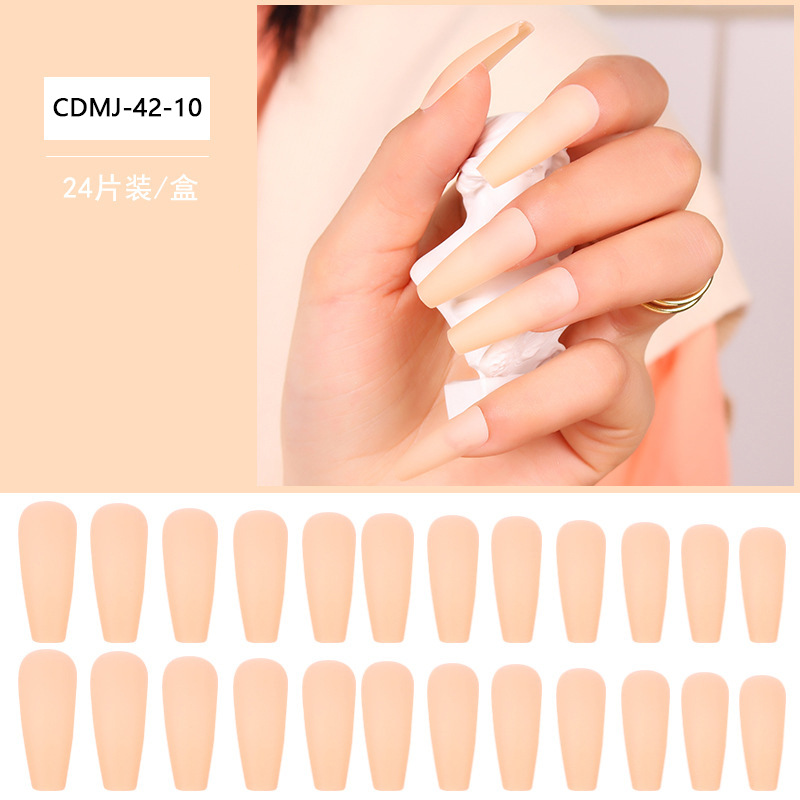 Millones de damas en stock largo desnudo desnudos uñas productos terminados al por mayor parches de uñas falsas set al por mayor