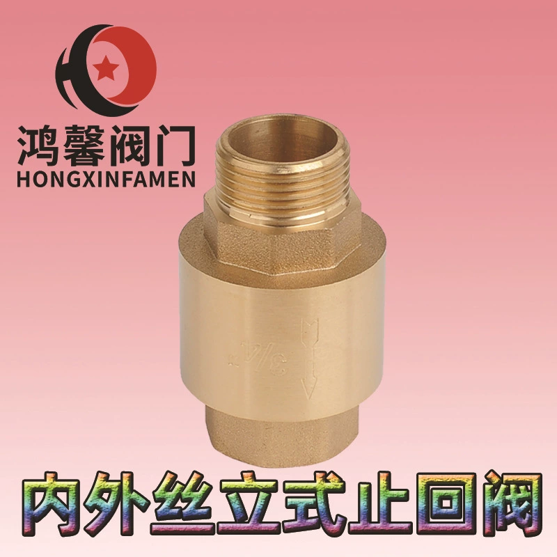 Заводская прямая продажа клапана, утолщенный латунный обратный клапан, медный сердечник, внутренняя и внешняя проволочная резьба, односторонний пружинный вертикальный обратный клапан