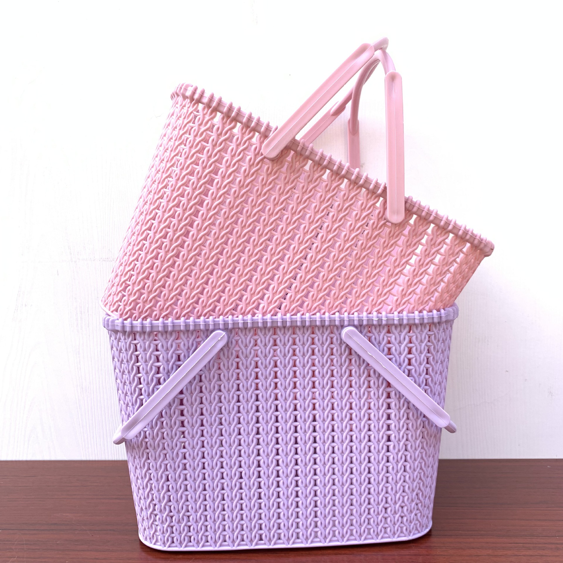 601澡篮 日用百货收纳置物篮子五元店高颜值塑料手提篮批发