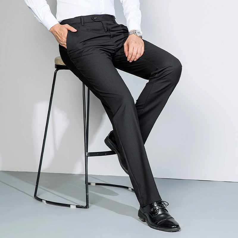 2024 зимой плюшевые толстые брюки деловые мужские брюки среднего и пожилого возраста повседневные брюки для защиты от холода теплые брюки