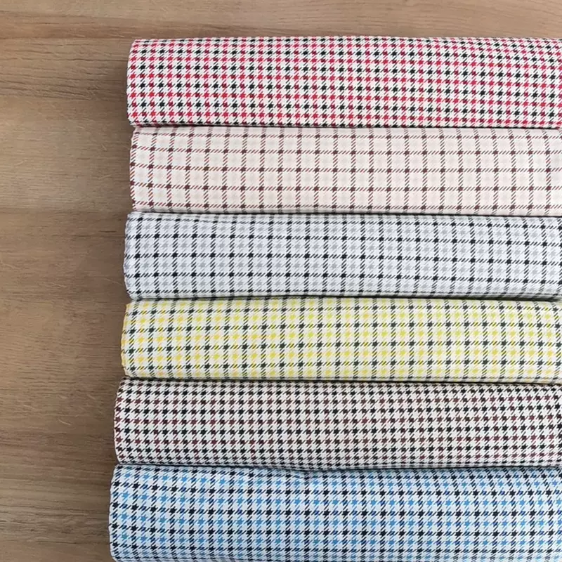 批发全棉千鸟格面料纯棉斜纹连衣裙外套面料 柔软舒适 千鸟格子布