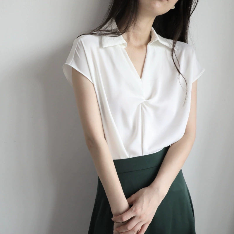 Shandubila легкая рабочая одежда в стиле OL, модная рубашка с воротником-стойкой и летящими рукавами, летняя рабочая одежда 2022, топ