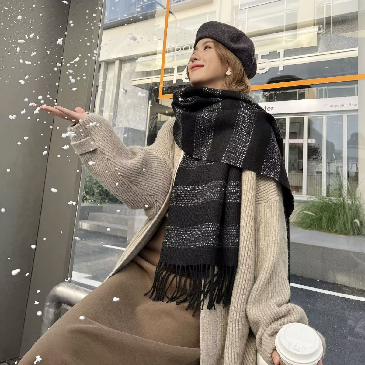 Herbst und Winter Koreanische Neue College Stil Schal Verdickt Vielseitige Nachahmung Kaschmir Schal frauen Mode Warme Schal_voghion.com