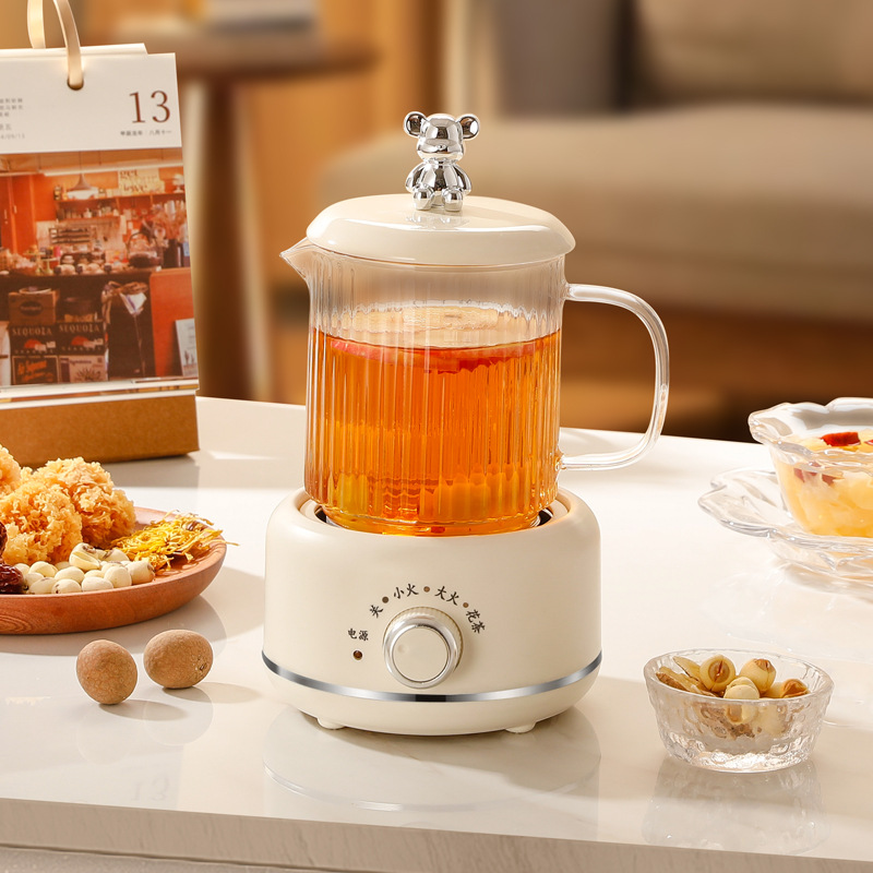 Multifunctional Flower Tea Pot Health Cup Mini Health Pot Office Glass Household Small Electric Stew Cup for Cooking Tea for Gifts