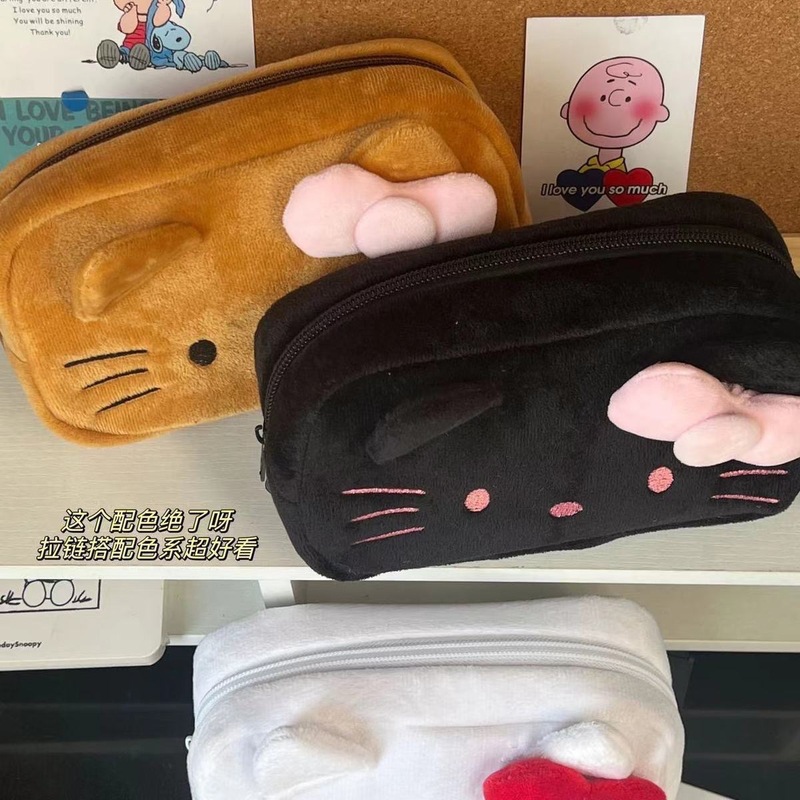 kitty猫小众款韩系限定笔袋ins大容量卡通收纳袋学生文具袋收纳包|undefined