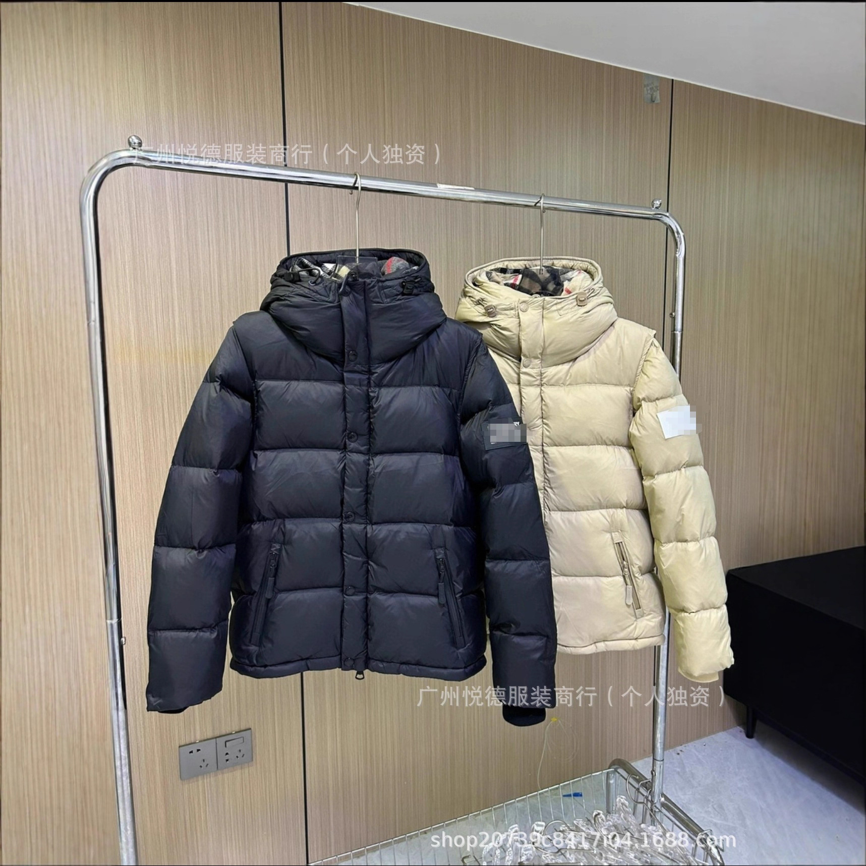 外贸高品质B 家巴情侣款加厚棉外套可拆卸背心款三合一男女士夹克