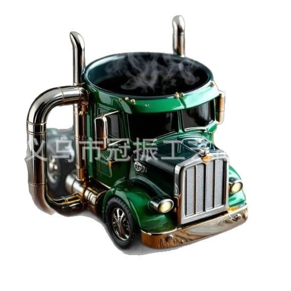 Tazas de camión transfronterizas características creativas tazas de acero inoxidable resina de núcleo artesanía decoración