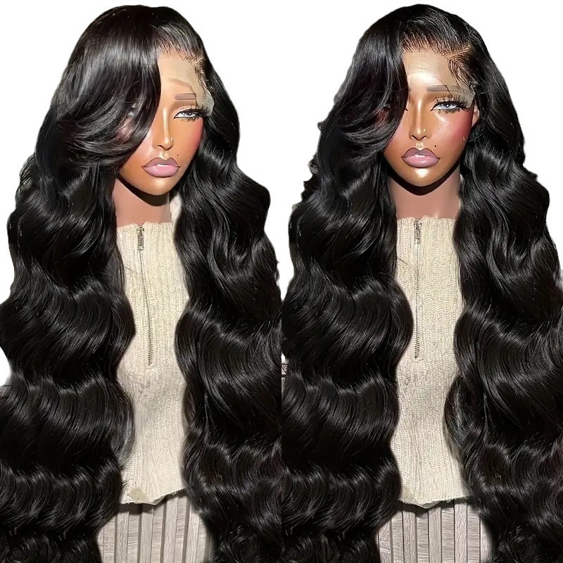 Fashionable Lace Trimmed Side Parted Big Wavy Curls Synthetic Clip-in Wig - Average Size High Temperature Lace Long Medium Short Curly Hair for Daily Use_voghion.com