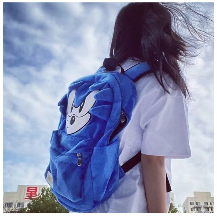 Wlgs hecho en casa de Sonic niño mochila pareja macho y hembra estudiante mochila de dibujos animados