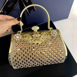 Luxury High-End Brand Handbag with Diamonds, Evening Bag, Luxury High-End Cheongsam Bag, Bride Matchinging Dragon and Phoenix Gown