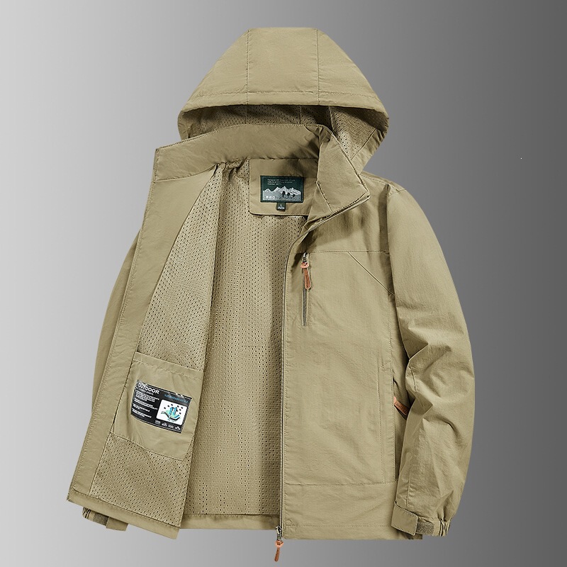 Men's hooded windbreaker jacket, outdoor waterproof windproof coat, new spring/autumn style, trendy workwear, motorcycle jacket 8817 Men's hooded windbreaker jacket, outdoor waterproof windproof coat, new spring/autumn style, trendy workwear, motorcycle jacket 8817