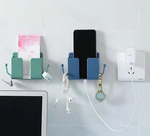 Wall-mounted hook bracket TV air conditioner remote control storage box bed head wall phone charging stand shelf hook organizer