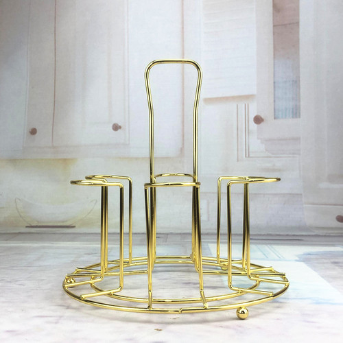 Simple kitchen cup storage rack golden water cup upside down rack iron wine glass rack drain manufacturer wholesale