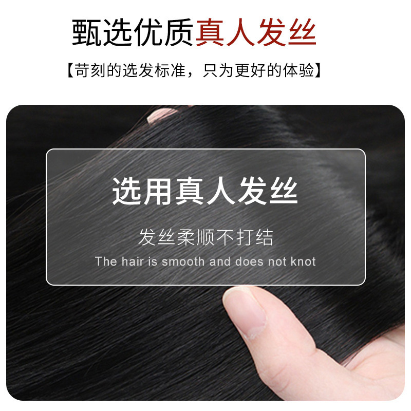 假发真发全真人发中老年短卷发假发套妈妈全头套女士自然真头发|undefined