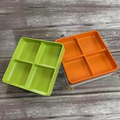 K9HX批發密胺餐具火鍋四格小吃盤日韓烤肉四方盤調料味碟酒吧會所