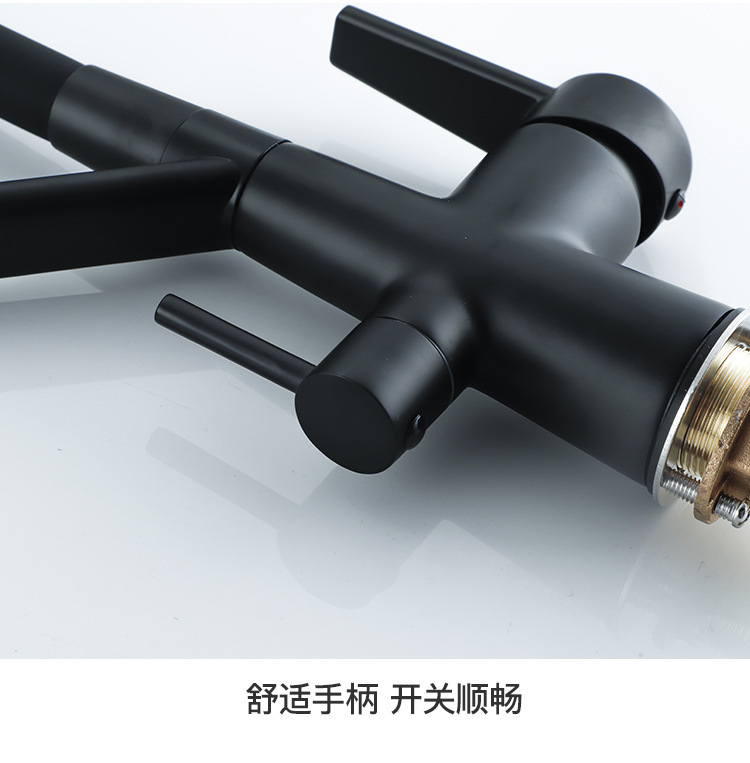 Cross-border zinc-clad copper kitchen faucets with purified water, three-water faucets, cold and hot water faucets, wholesale direct drinking water faucets undefined
