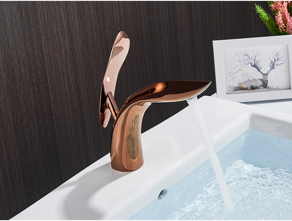 Cross-border countertop basin, tall, cold and hot water faucet, Nordic-style black kitchen and bathroom sink, white copper faucet undefined
