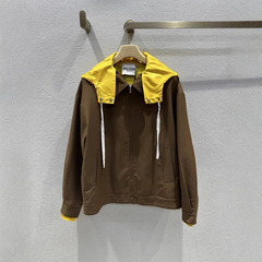 Nanyou レディース 2025 初秋 MIU* 新作 スプライシング フェイク ツーピース フード付き ウール ジャケット レディース ハイエンド