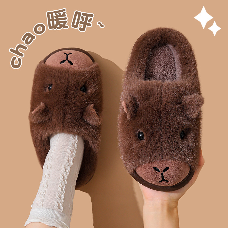 Zapatillas de algodón Capiballa para mujeres 2025 nuevas parejas de interiores antideslizantes cálidas bolsas de calzado de algodón para hombres
