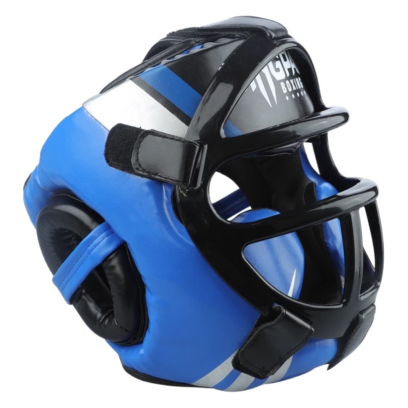 Competitive style fully enclosed boxing helmet mask head protector adult fight Sanda Muay Thai head cover male training thickening