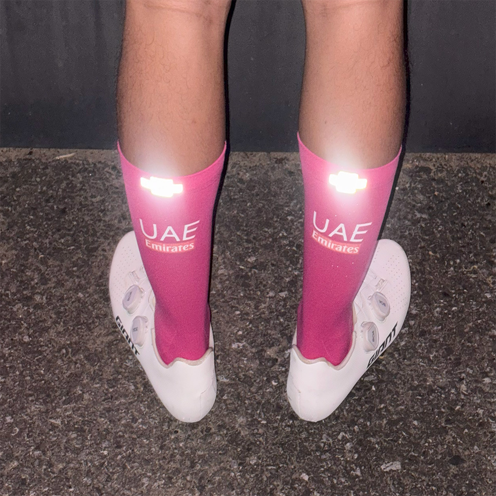 Unisex Breathable Reflective Cycling Socks Heart Tour De France Style For Night Riding Spring Summer Thin Style_voghion.com