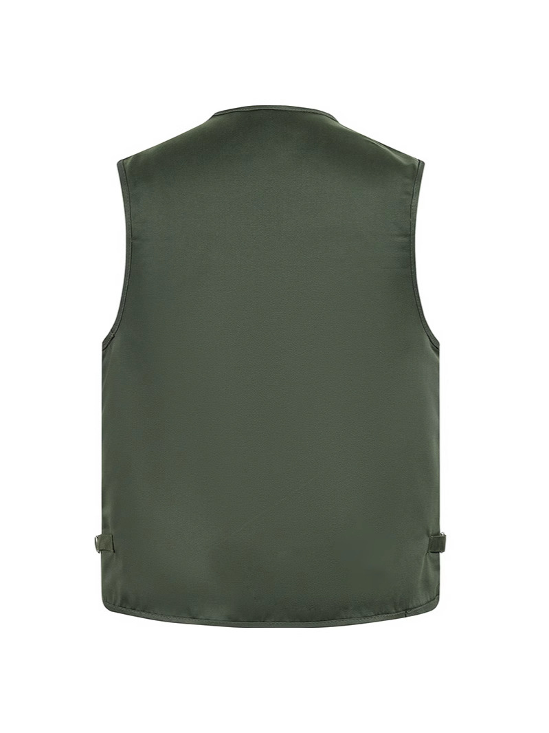 Hombre de bolsillo chaleco primavera y otoño de mediana edad V-collar caballo de tamaño grande abrazadera de fotografía al aire libre pesca primavera y otoño