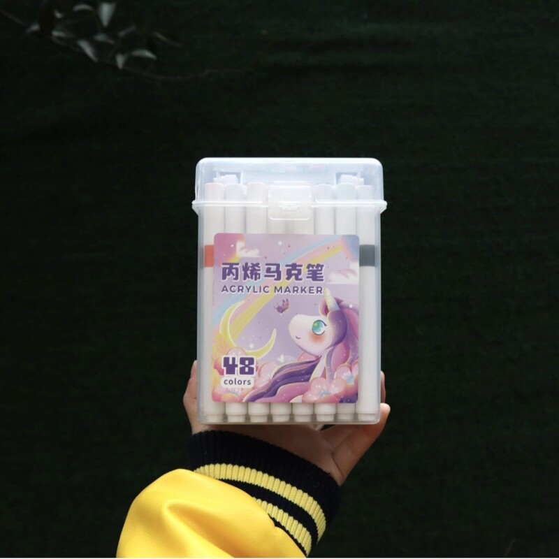 アクリルマーカー 子供用水彩ペン リフィル 小学生 美術絵画 特殊不透明色 積み重ね可能な色 幼稚園|undefined