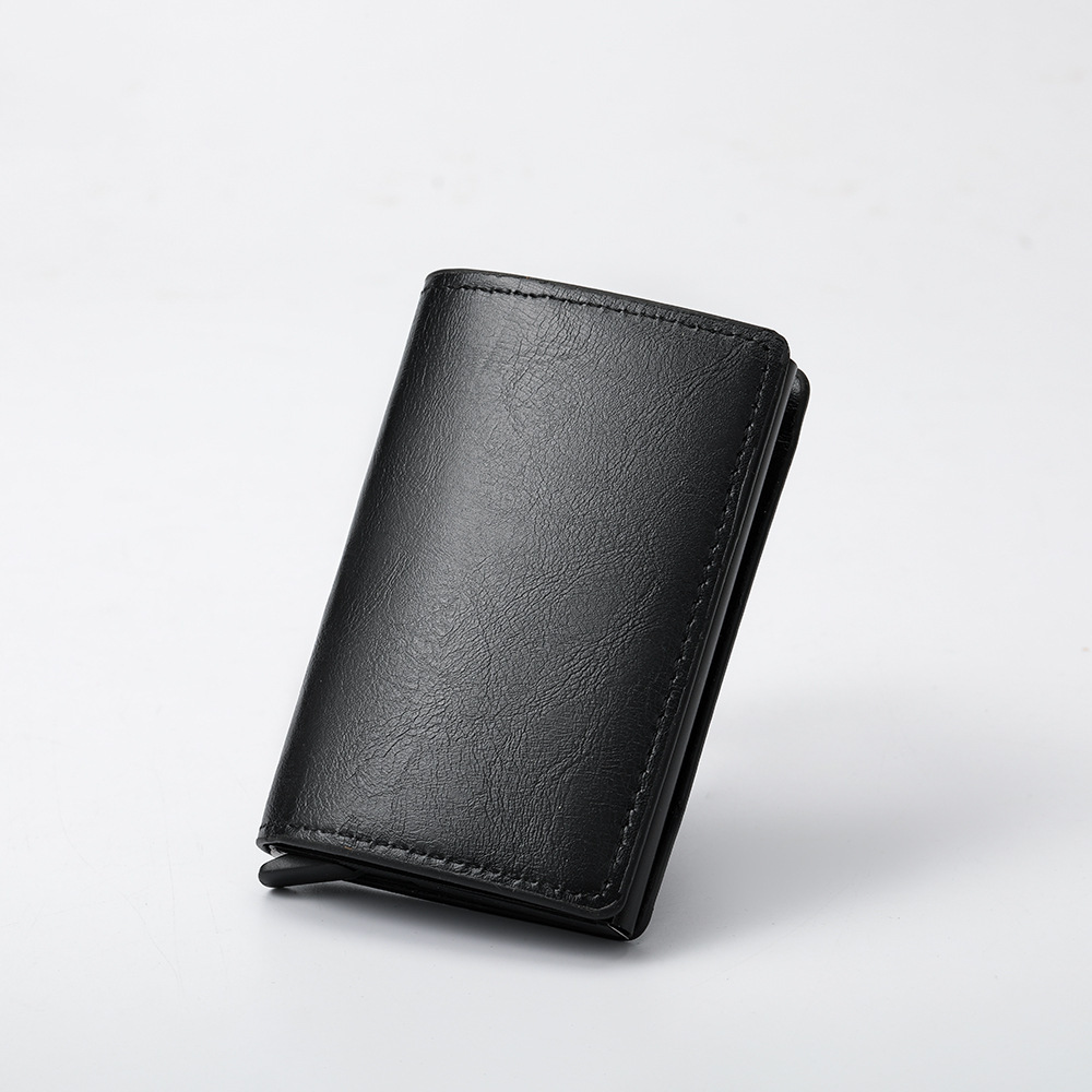 Cartera transfronteriza para hombre, tarjetero de fibra de carbono ultrafino, tarjetero automático, tarjetero de aleación de aluminio, monedero para tarjeta bancaria