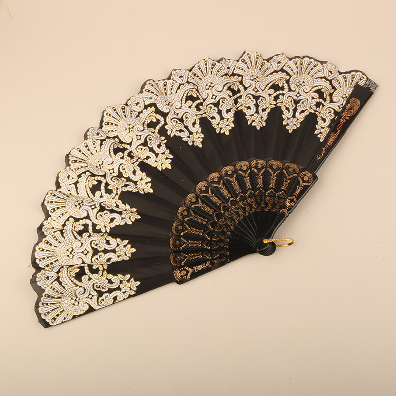 Abanico Plegable de Encaje de Plástico, Estampado, para Danza image 49