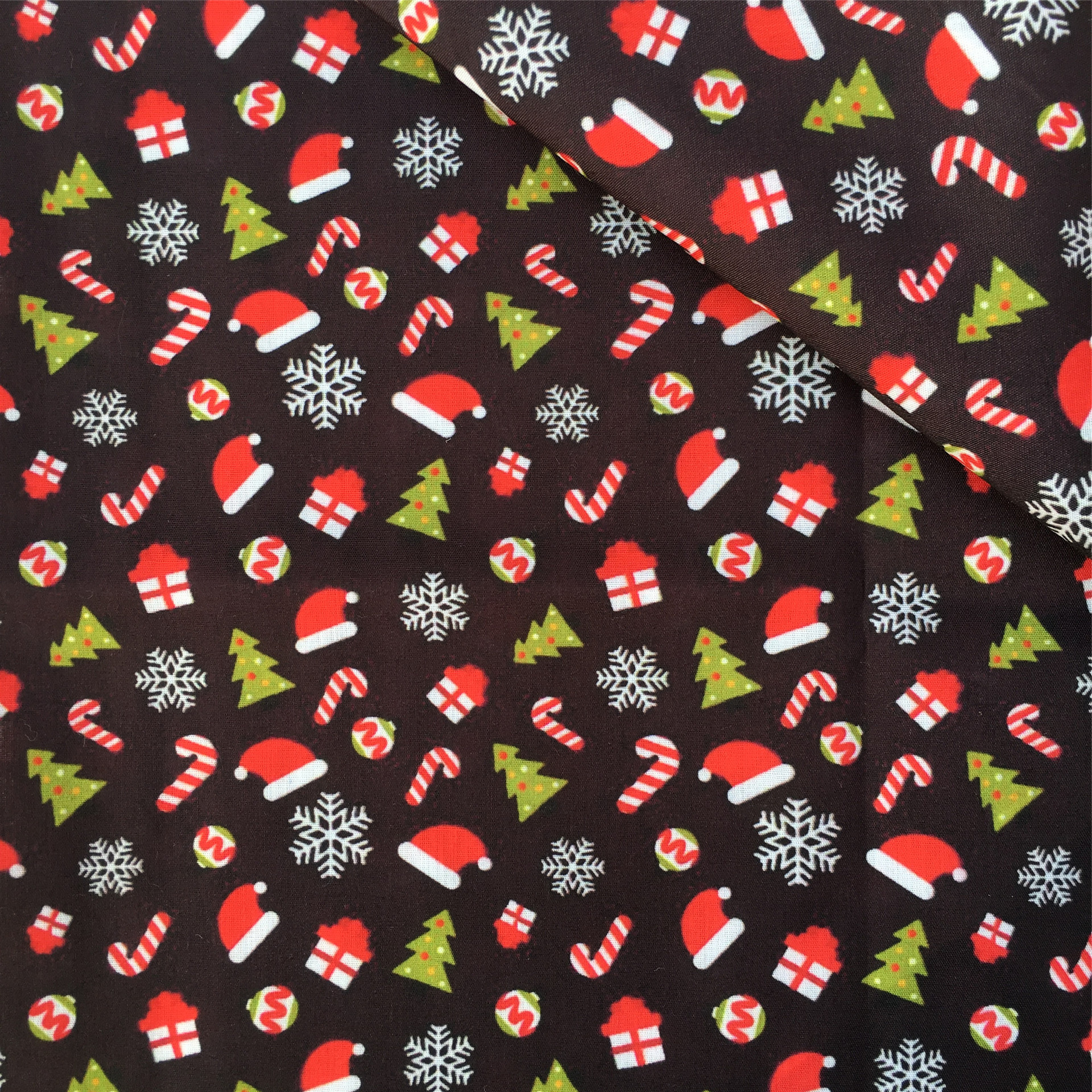 クリスマス雪花模様の薄いポリエステル綿や四面弾ニット生地のプリント生地手作りdiyシャツスカート服装生地