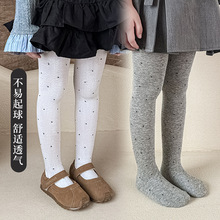 打底裤女童春秋薄款儿童裤子复古波点外穿女宝宝裤春夏白色连裤袜