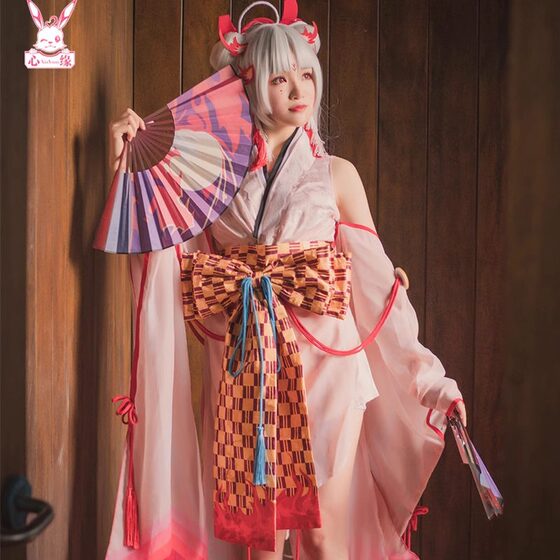 Onmyoji cosplay Suit Mai Huo Aly Kimono Dazheng Cosply Clothing Women's Anime Wig Clogs