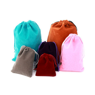 10个装多尺寸多颜色植绒布袋饰品收纳袋大红色小布袋包装袋|ms