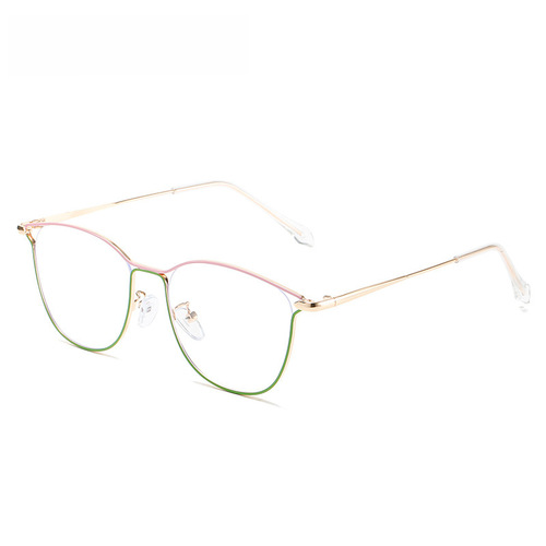 New Ancient Style Retro Cat-Eye Ultra Lightweight Personalized Bare Face Magic Metal Aviator Sunglasses with Color-Changing and Blue Light Protection