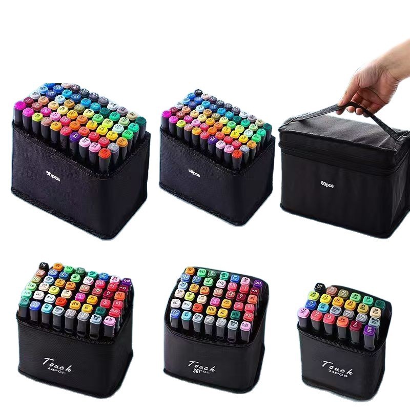 Bolsa de marcador de dos cabezas para estudiantes de arte especial para diseño de animación infantil pintado a mano graffiti lápiz de marcado de aceite