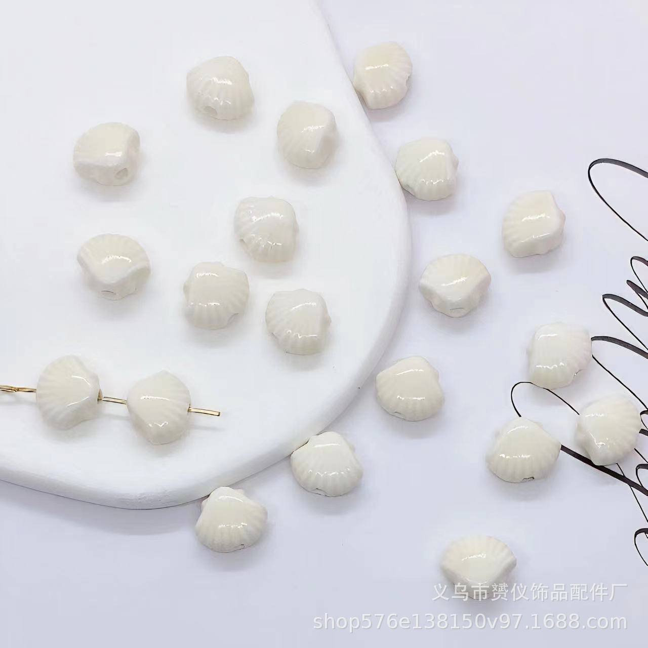 貝殻陶磁器散珠diyマカロン手作りアクセサリーブレスレットネックレス耳飾りビーズ部品材料卸売り