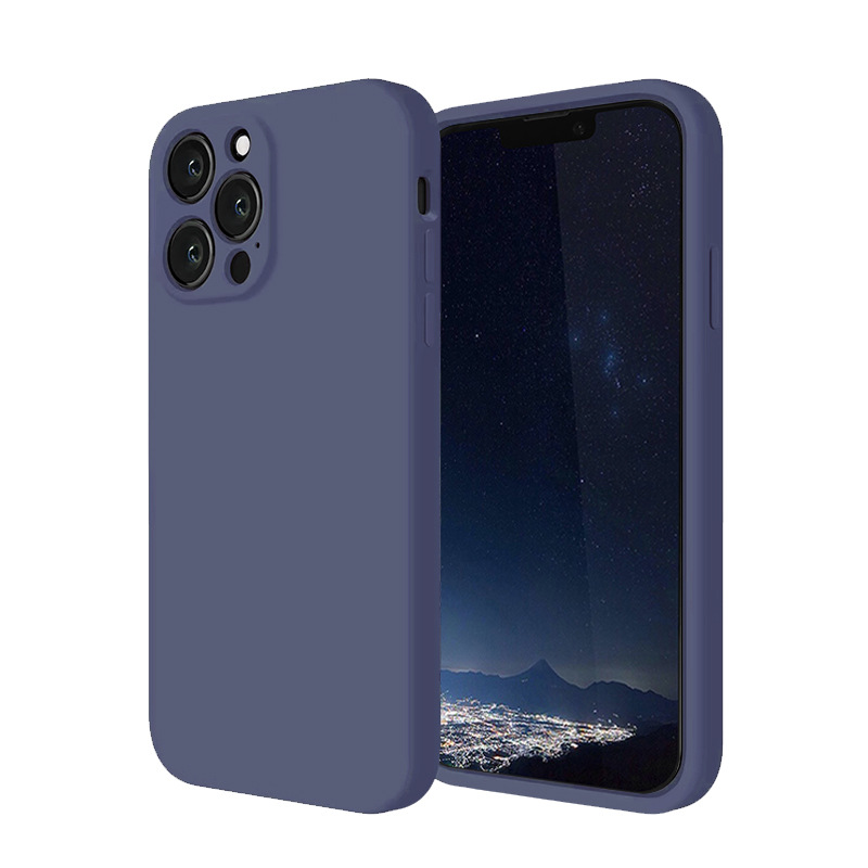 Funda de silicona líquida para Apple 14PRO, anticaídas, protección completa de la lente, funda de silicona IP14PM con orificios precisos