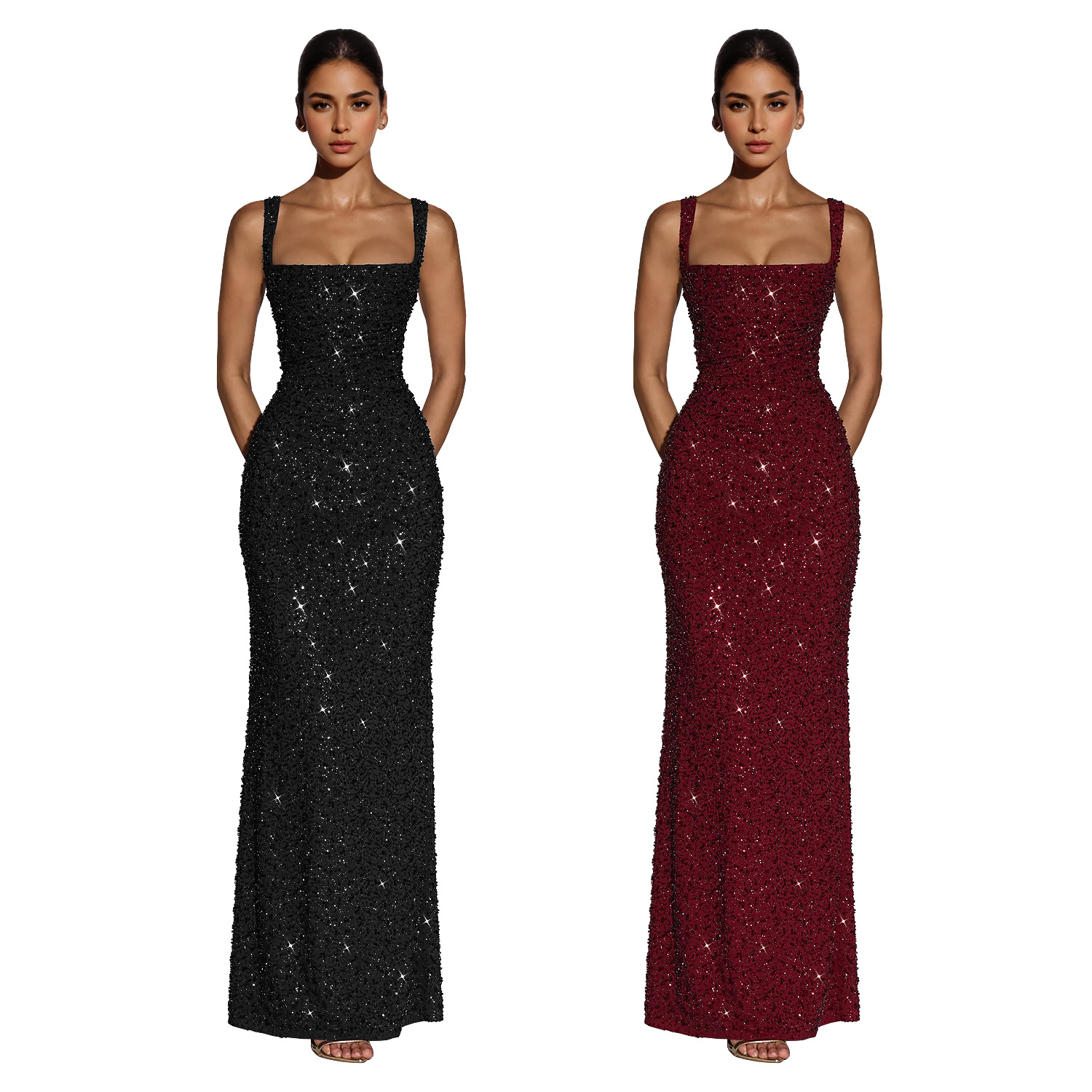 C7633 Aliexpress transfronterizo Amazon Europa y América moda de mujer sexy cintura cintura correa vestido de cadera image 6